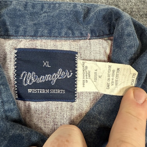 Vintage Wrangler Shirt Mens XL Striped Pearl Snap Western Cowboy Long Sleeve - Picture 5 of 8